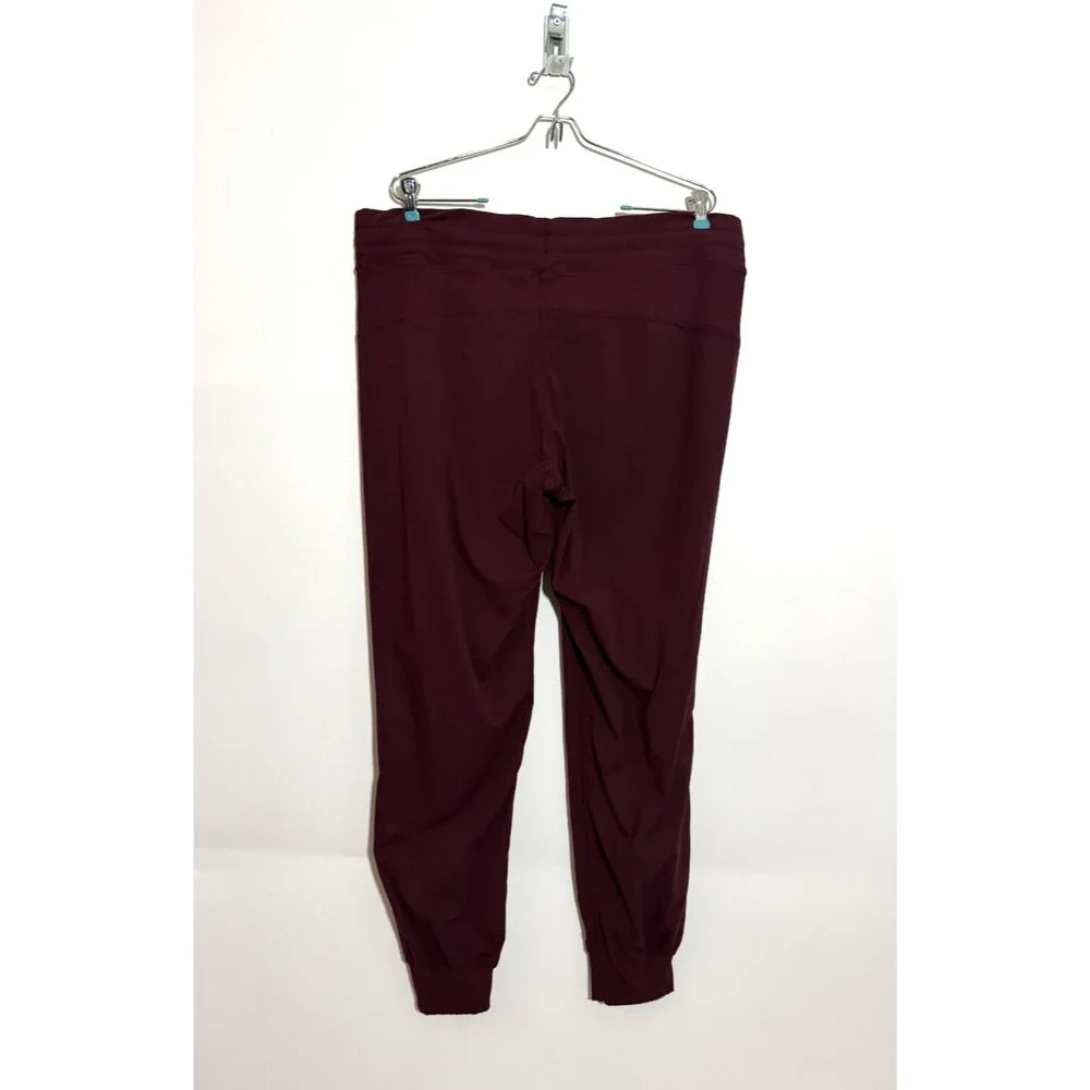 Lululemon Dance Studio Jogger Pants Size 14 Burgundy Mid-Rise Tapered Athleisure